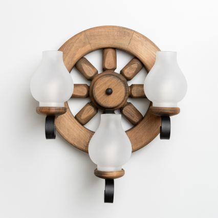 Brilagi - Zidno svetlo ROATA APLICA 3xE14/40W/230V bukva