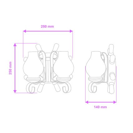 Brilagi - Zidno svetlo TIMONA 2xE14/40W/230V bukva