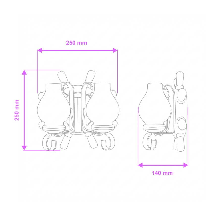 Brilagi - Zidno svetlo TIMONA 2xE14/40W/230V bukva