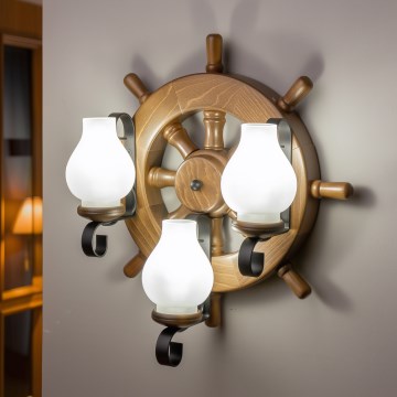 Brilagi - Zidno svetlo TIMONA 3xE14/40W/230V buk/orah