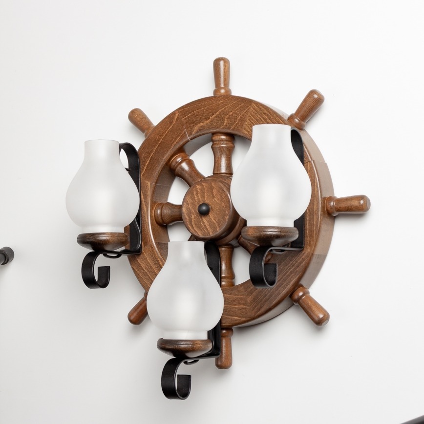 Brilagi - Zidno svetlo TIMONA 3xE14/40W/230V buk/orah