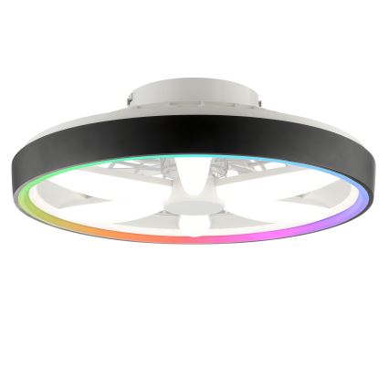Brilliant - LED RGBW prigušiva stropni ventilator sa svetlom GAIANO LED/48W/230V 2700-6500K crna + daljinski upravljač