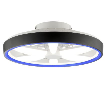 Brilliant - LED RGBW prigušiva stropni ventilator sa svetlom GAIANO LED/48W/230V 2700-6500K crna + daljinski upravljač
