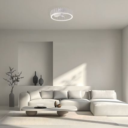 Brilliant - CAPO prigušiva LED plafonska lampa sa ventilatorom LED/36W/230V 2700-6500K, prečnik 48 cm, bela + daljinski upravljač