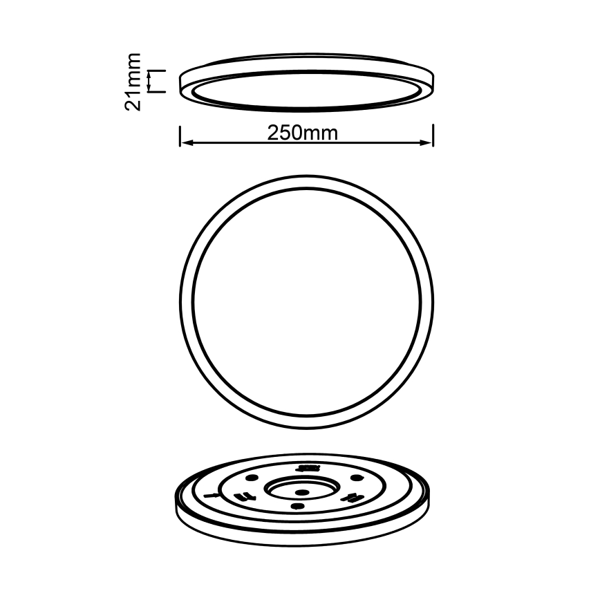 Brilliant - LED plafonsko svetlo TUCO LED/16W/230V prečnik 25 cm crna