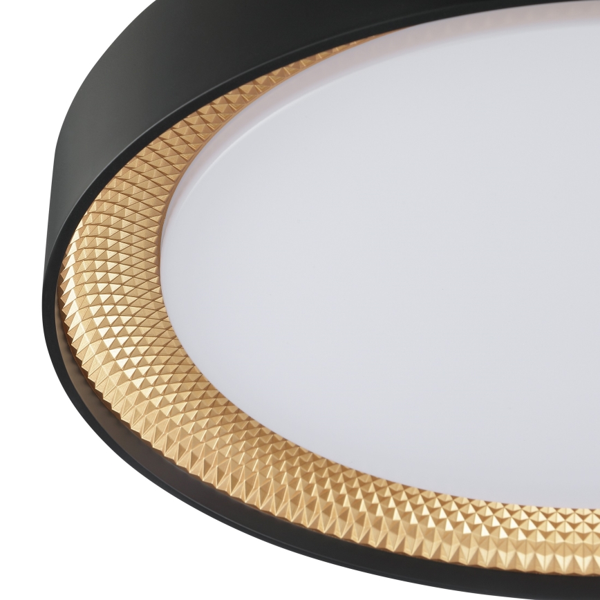 Brilliant - LED prigušiva stropna svetiljka WALDO LED/24W/230V 3000-6500K prečnik 38,5 cm crna/zlatna + daljinski upravljač