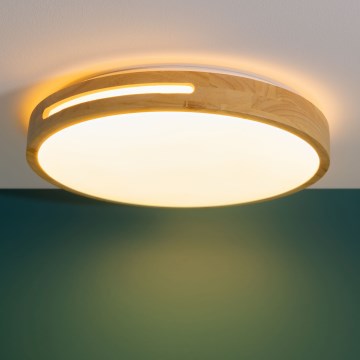 Brilliant - LED prigušiva plafonska lampa WOODBURY LED/24W/230V, prečnik 39 cm, kaučukovo drvo