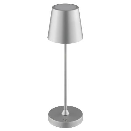Brilliant - LED prigušiva punjiva stona lampa na dodir za spoljašnju upotrebu ELORA LED/2,5W/5V 2700K 2600 mAh IP44 srebrna