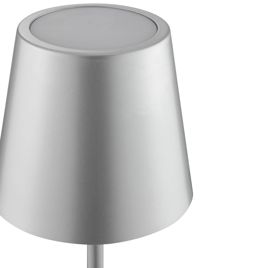 Brilliant - LED prigušiva punjiva stona lampa na dodir za spoljašnju upotrebu ELORA LED/2,5W/5V 2700K 2600 mAh IP44 srebrna