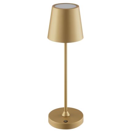 Brilliant - LED prigušiva punjiva dodirna spoljašnja stona lampa ELORA LED/2,5W/5V 2700K 2600 mAh IP44 zlatna