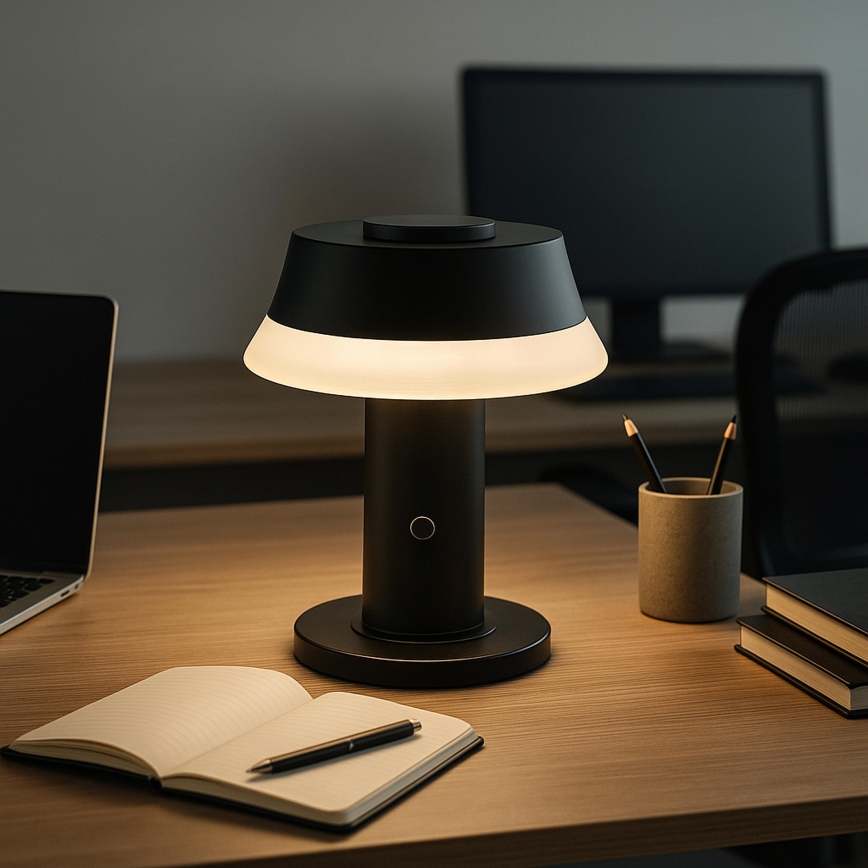 Brilliant - LED prigušiva punjiva dodirna stona lampa KINICH LED/2,5W/5V 2700K 2600 mAh crna