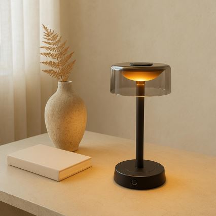 Brilliant - LED prigušiva punjiva dodirna spoljašnja stona lampa RAZOR LED/2,5W/5V 2700K 2600 mAh IP44 crna