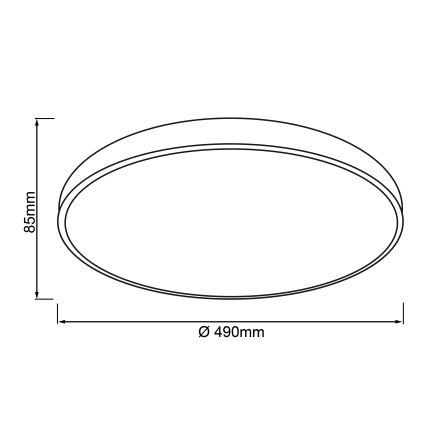 Brilliant - LED prigušiva stropna svetiljka SLIMLINE LED/60W/230V 3000-6500K prečnik 49 cm crna + daljinski upravljač