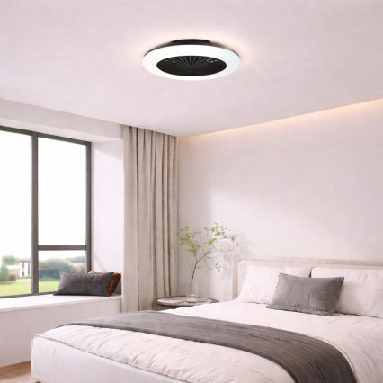 Brilliant - LED prigušiva stropna svetiljka sa ventilatorom MONTERO LED/20W/230V 2700-6500K prečnika 42 cm crna + daljinski upravljač