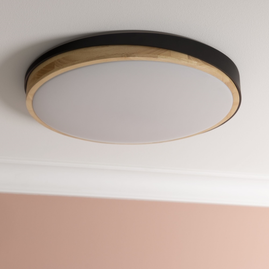 Brilliant - LED prigušiva plafonska svetiljka BAARLO LED/36W/230V 3000-6500K prečnik 50 cm crna/kaučukovo drvo + daljinsko upravljanje