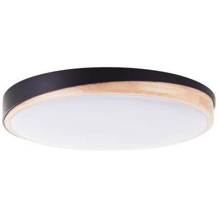 Brilliant - LED prigušiva plafonska svetiljka BAARLO LED/36W/230V 3000-6500K prečnik 50 cm crna/kaučukovo drvo + daljinsko upravljanje