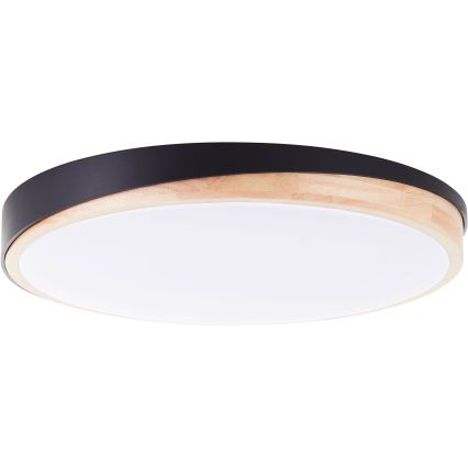 Brilliant - LED prigušiva plafonska svetiljka BAARLO LED/36W/230V 3000-6500K prečnik 50 cm crna/kaučukovo drvo + daljinsko upravljanje