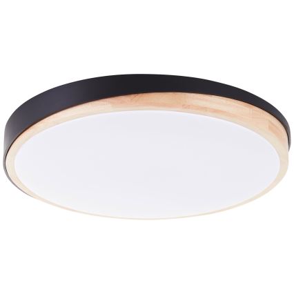 Brilliant - LED prigušiva plafonska svetiljka BAARLO LED/36W/230V 3000-6500K prečnik 50 cm crna/kaučukovo drvo + daljinsko upravljanje