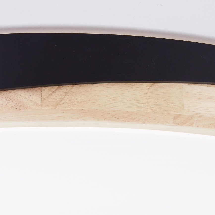 Brilliant - LED prigušiva plafonska svetiljka BAARLO LED/36W/230V 3000-6500K prečnik 50 cm crna/kaučukovo drvo + daljinsko upravljanje