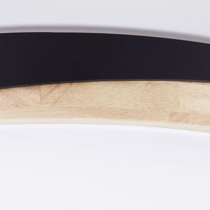 Brilliant - LED prigušiva plafonska svetiljka BAARLO LED/36W/230V 3000-6500K prečnik 50 cm crna/kaučukovo drvo + daljinsko upravljanje