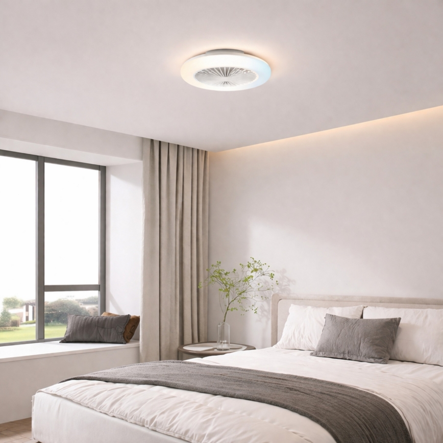Brilliant - LED prigušiva stropna svetiljka sa ventilatorom MONTERO LED/20W/230V 2700-6500K prečnik 42 cm bela + daljinski upravljač