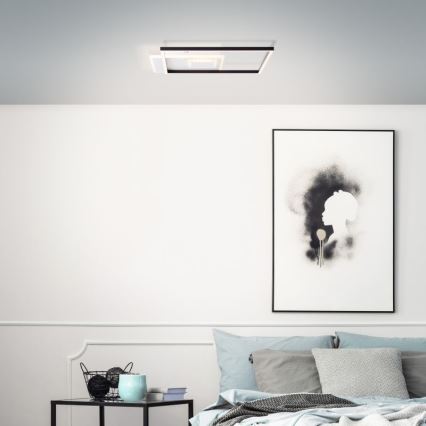 Brilliant - LED prigušiva stropna svetiljka IORGO LED/40W/230V 3000K 43,5x43,5 cm bela/crna