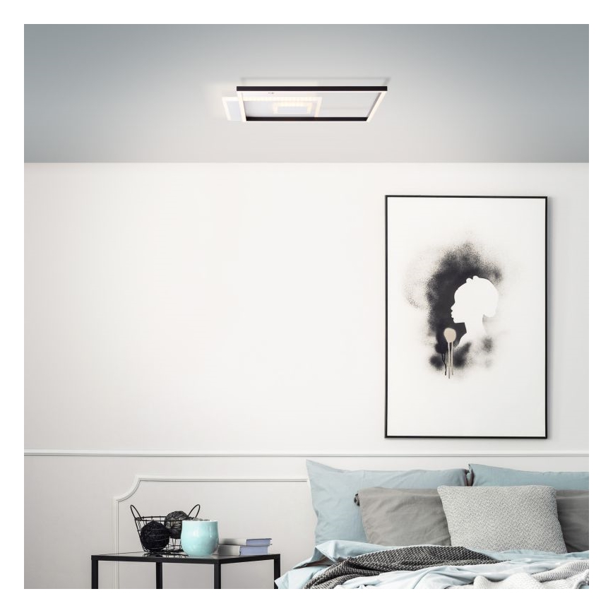Brilliant - LED prigušiva stropna svetiljka IORGO LED/40W/230V 3000K 43,5x43,5 cm bela/crna