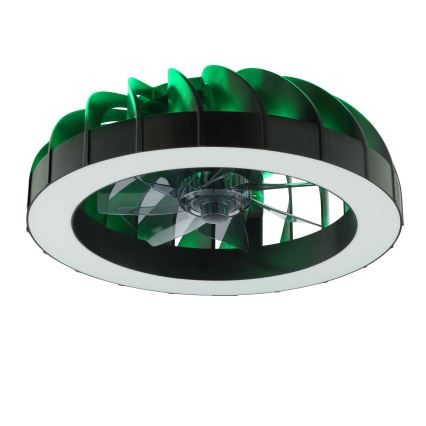 Brilliant - LED RGBW prigušiva plafonski ventilator sa svetlom FANORA LED/30W/230V 2700-6500K prečnik 46 cm crna + daljinski upravljač