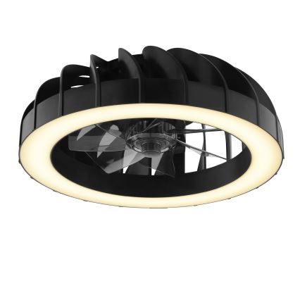 Brilliant - LED RGBW prigušiva plafonski ventilator sa svetlom FANORA LED/30W/230V 2700-6500K prečnik 46 cm crna + daljinski upravljač