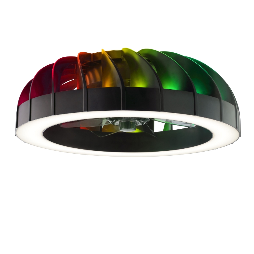 Brilliant - LED RGBW prigušiva plafonski ventilator sa svetlom FANORA LED/30W/230V 2700-6500K prečnik 46 cm crna + daljinski upravljač