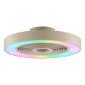 Brilliant - LED RGBW prigušiva plafonska svetiljka sa ventilatorom CATANIA LED/37W/230V 2700-6500K prečnik 48,6 cm u bež boji + daljinski upravljač