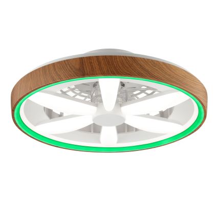 Brilliant - LED RGBW prigušiva plafonski ventilator GAIANO LED/24W/230V 2700-6500K prečnik 48 cm smeđa + daljinski upravljač