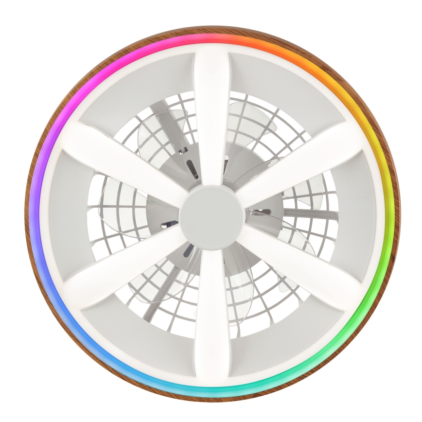 Brilliant - LED RGBW prigušiva plafonski ventilator GAIANO LED/24W/230V 2700-6500K prečnik 48 cm smeđa + daljinski upravljač