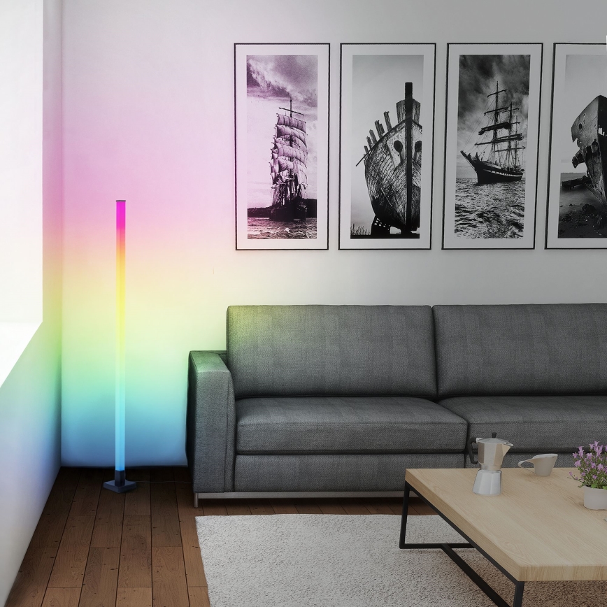 Brilliant - LED RGBW prigušiva podna lampa NEELE LED/6,5W/230V crna + daljinski upravljač