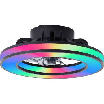Brilliant - LED RGBW prigušiva stropni ventilator MONDELLO LED/26W/230V 2700–6500K prečnik 41 cm crna + daljinski upravljač