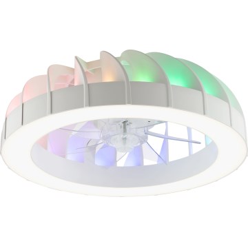 Brilliant - LED RGBW prigušiva stropni ventilator sa svetlom FANORA LED/30W/230V 2700-6500K prečnik 46 cm bela + daljinski upravljač