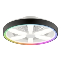 Brilliant - LED RGBW prigušiva stropni ventilator sa svetlom GAIANO LED/48W/230V 2700-6500K crna + daljinski upravljač