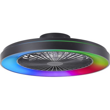 Brilliant - LED RGBW sa prigušiva funkcijom plafonski ventilator MAZZARO LED/24W/230V 3000-6500K prečnik 58 cm crna + daljinski upravljač