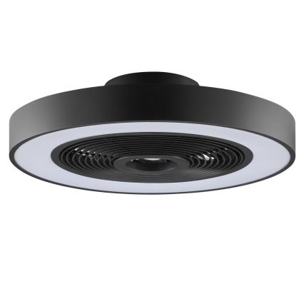 Brilliant - LED RGBW prigušiva stropna lampa sa ventilatorom CATANIA LED/37W/230V 2700-6500K prečnik 48,6 cm crna + daljinski upravljač
