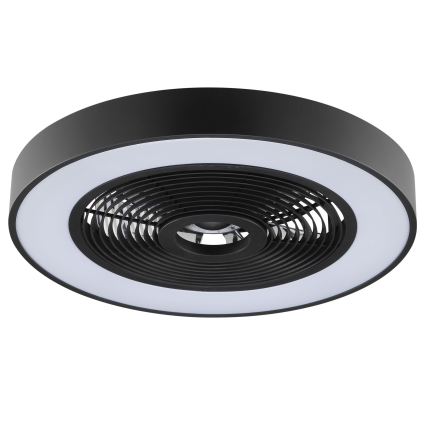 Brilliant - LED RGBW prigušiva stropna lampa sa ventilatorom CATANIA LED/37W/230V 2700-6500K prečnik 48,6 cm crna + daljinski upravljač