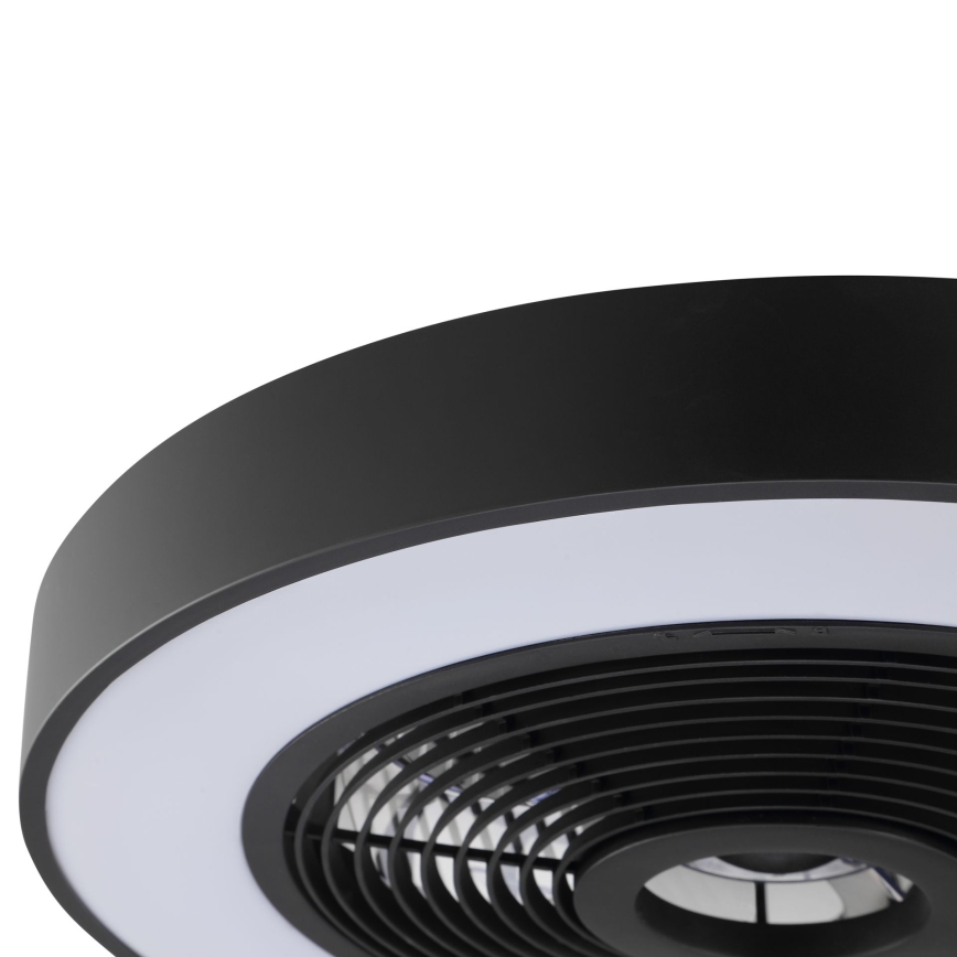 Brilliant - LED RGBW prigušiva stropna lampa sa ventilatorom CATANIA LED/37W/230V 2700-6500K prečnik 48,6 cm crna + daljinski upravljač
