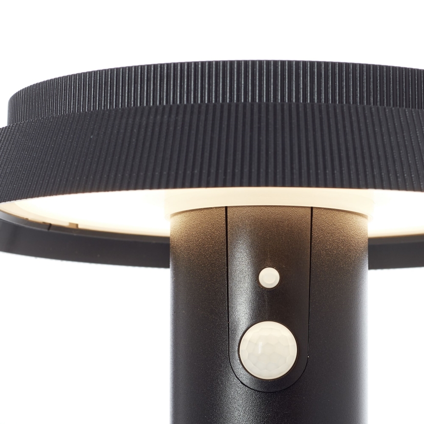 Brilliant - LED solarna lampa sa senzorom ALVERO LED/4W/3,7V 2000 mAh 70 cm IP44 crna