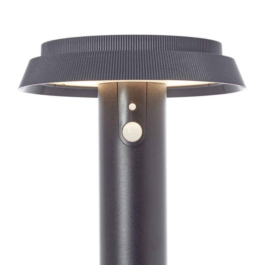 Brilliant - LED solarna lampa sa senzorom ALVERO LED/4W/3,7V 2000 mAh 70 cm IP44 crna