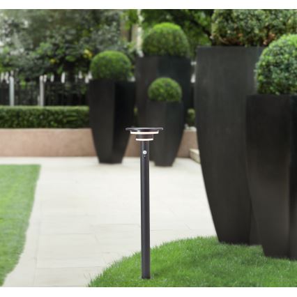 Brilliant - LED solarna lampa GARVINA sa senzorom LED/3W/3,7V 2000 mAh 85 cm IP44 crna