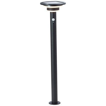 Brilliant - LED solarna lampa GARVINA sa senzorom LED/3W/3,7V 2000 mAh 85 cm IP44 crna
