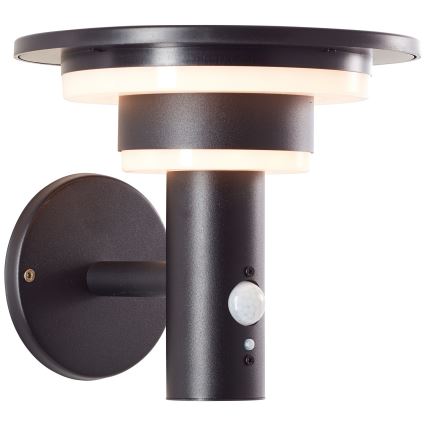 Brilliant - LED solarno zidno svetlo sa senzorom GARVINA LED/3W/3,7V 2000 mAh IP44 crno