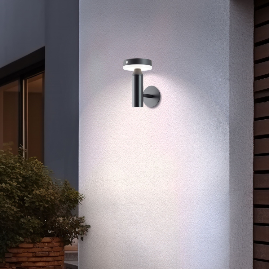 Brilliant - MAGUA solarno LED zidno svetlo sa senzorom, 4W/3,7V, 2000 mAh, IP44