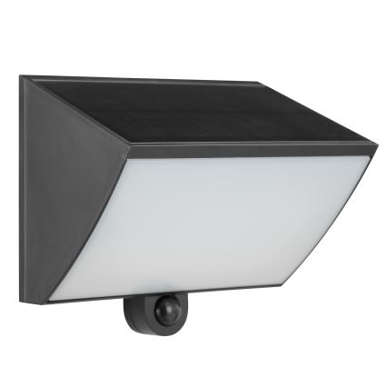 Brilliant - LED solarno zidno svetlo sa senzorom SIERRA LED/6W/3,7V 2700/4000/6500K 2000 mAh IP54 crno