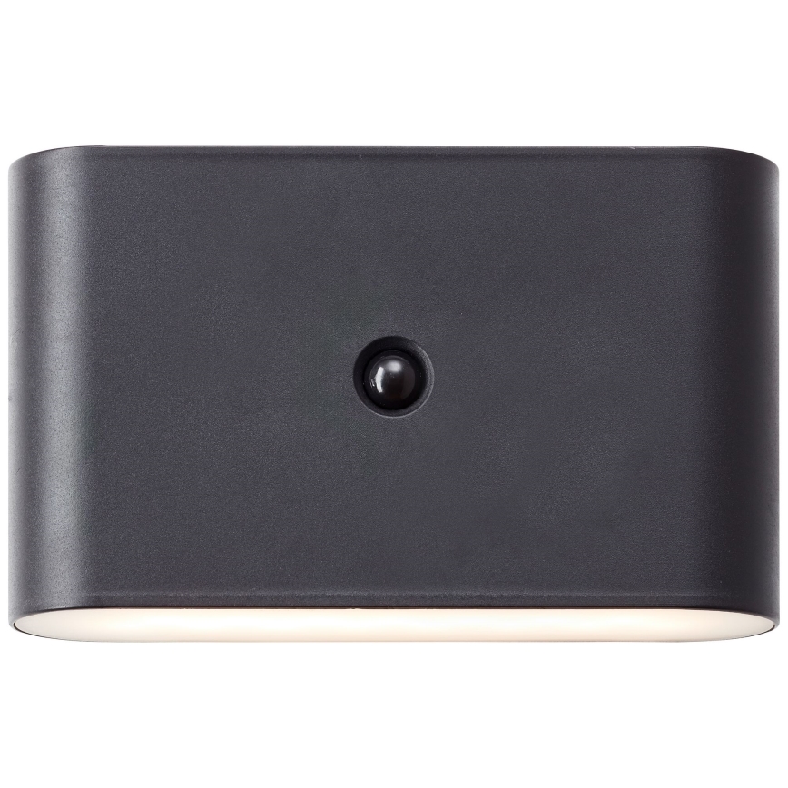 Brilliant - punjiva LED spoljašnja zidna lampa sa senzorom XINO LED/3W/5V 3600 mAh IP44 crna