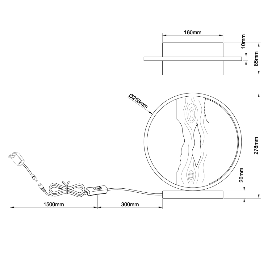 Brilliant - LED stona lampa CHAUMONT LED/7,5W/230V borovina